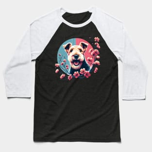 Lakeland Terrier Delights in Spring Cherry Blossoms Baseball T-Shirt